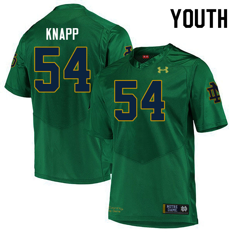 Youth #54 Anthonie Knapp Notre Dame Fighting Irish College Football Jerseys Stitched-Green